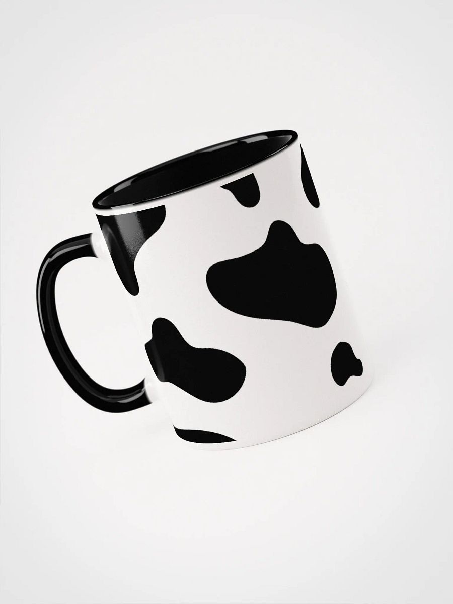 "Black cow pattern" Ceramic Mug with color inside product image (5)
