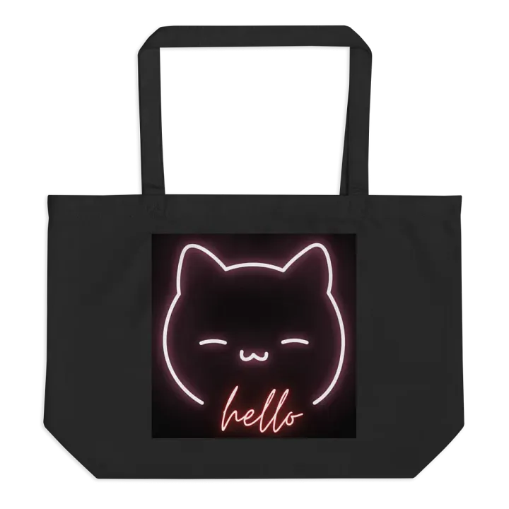 Neon Hello Cat Tote Bag product image (1)