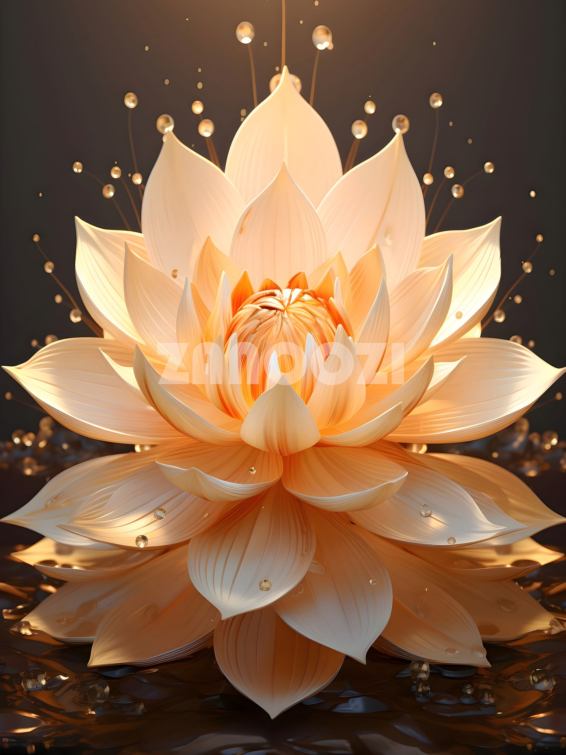 Golden Bloom: Modern Floral Digital Print product image (1)