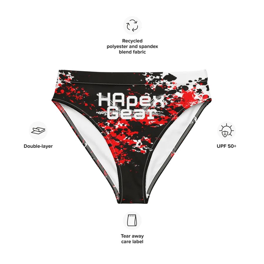 Recycled High Waisted Bikini Bottom - White HApex Gear White Logo product image (9)