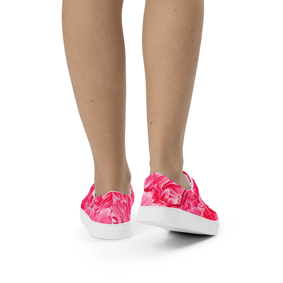 'Raspberry waves' Women's Lace-Up Canvas Shoes product image (12)