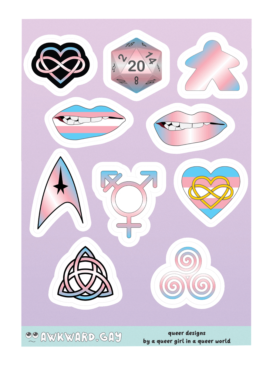 Trans Pride Mixed Designs Sticker Sheet product image (3)