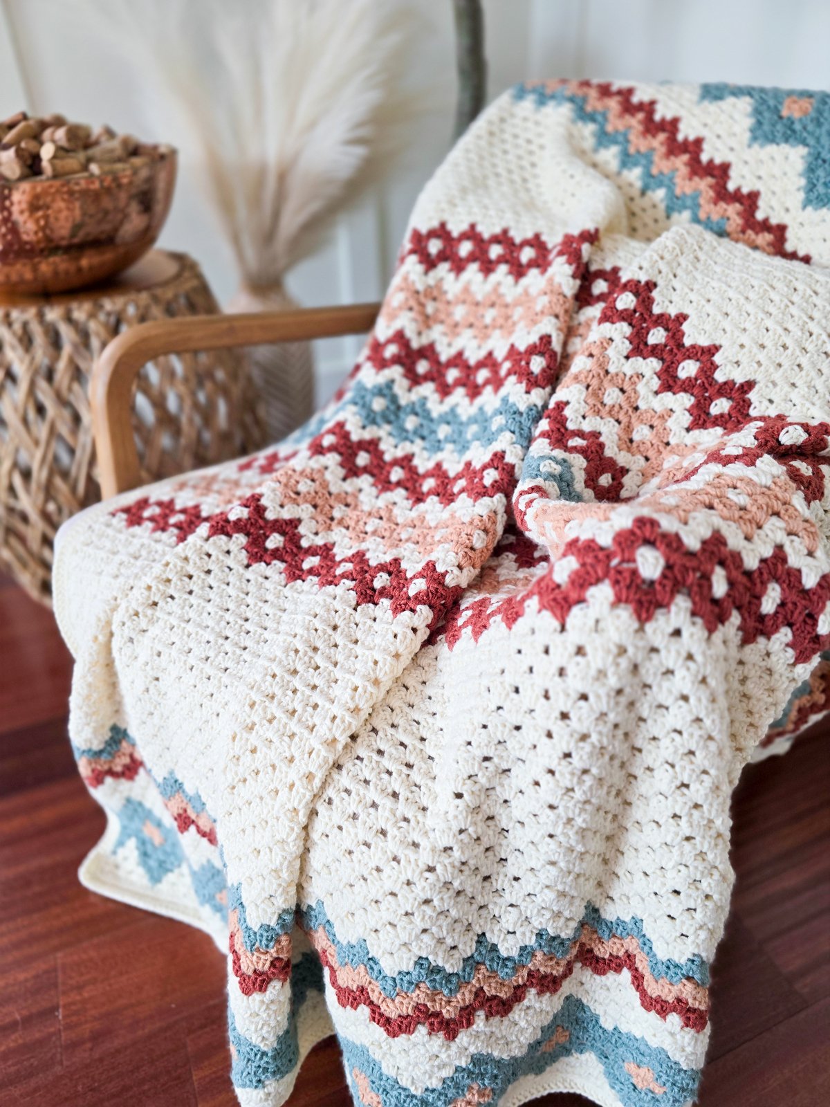 Gemstone Hues Crochet Blanket & Washcloth Pattern product image (1)