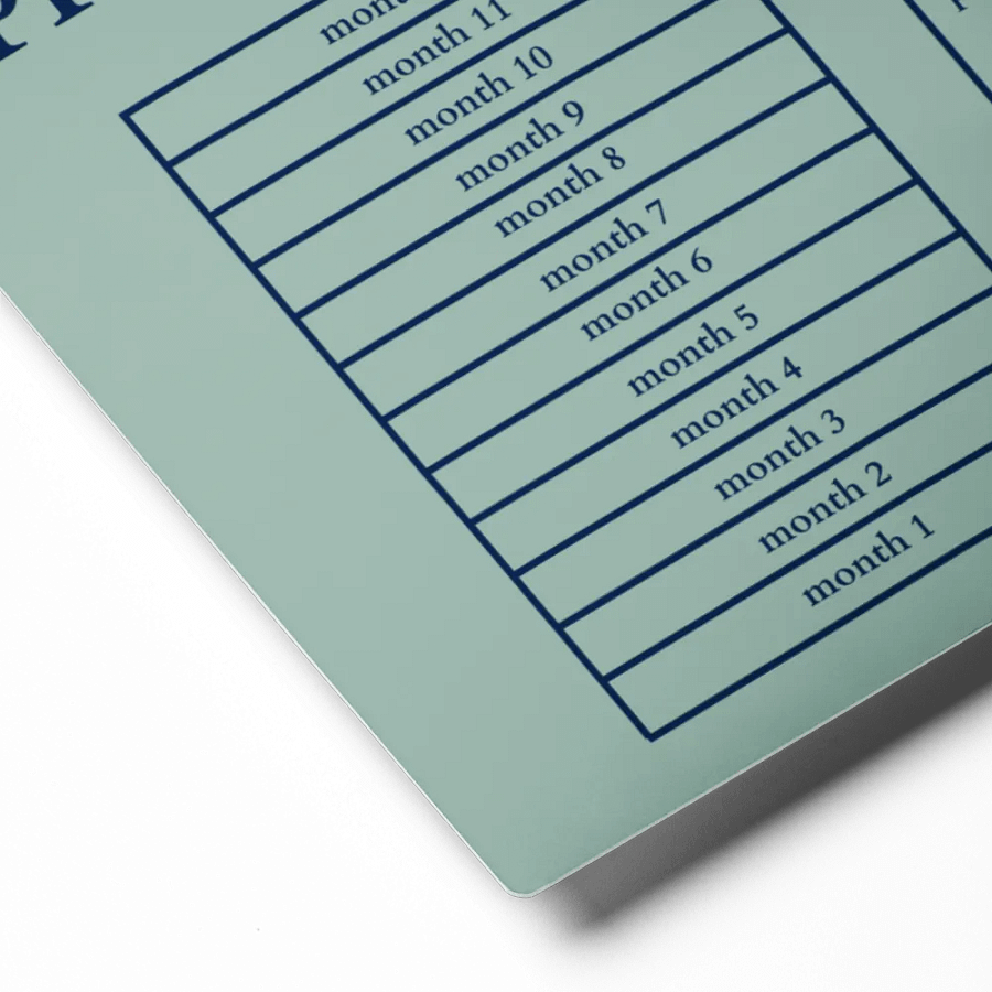 HIGHFALUTIN ANNUAL RENT TRACKER (navy design 3) product image (2)