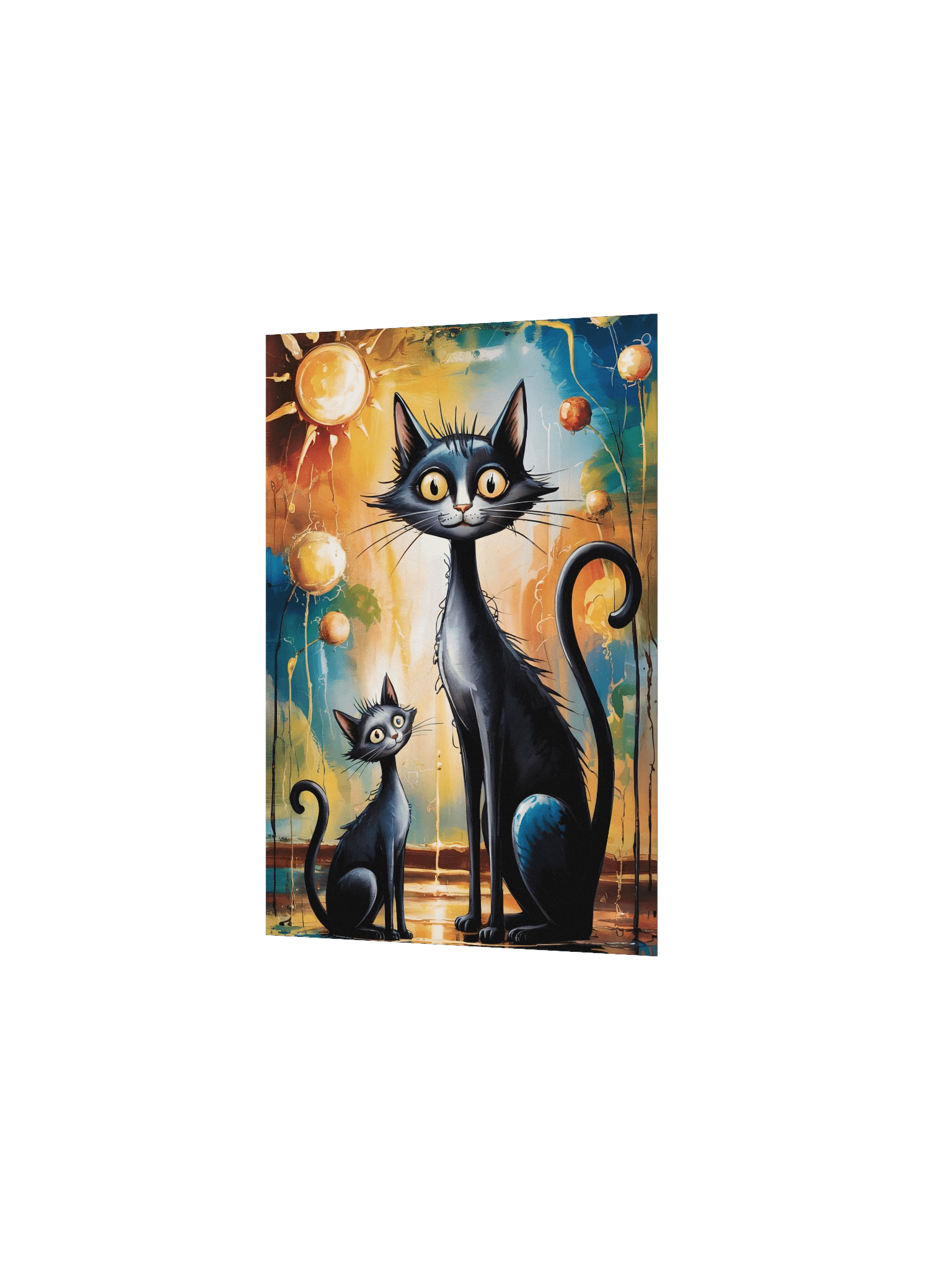 Whimsical Black Cats Poster – Painterly Sunlit Wall Art Poster product image (3)