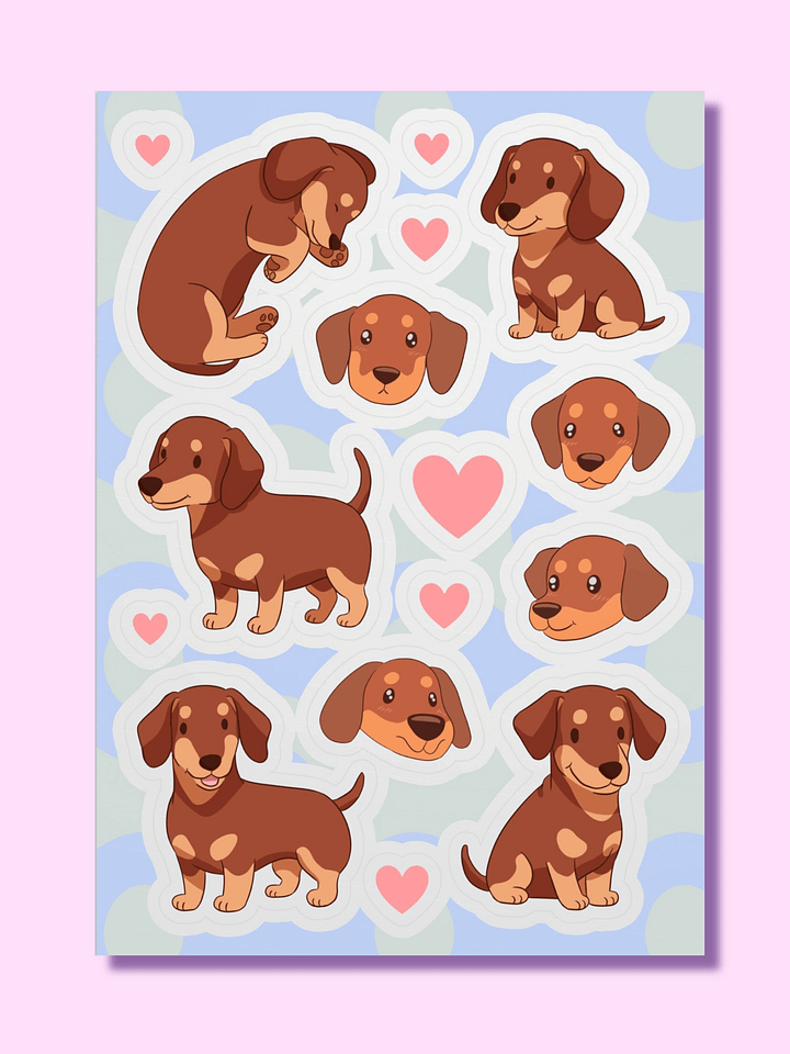 Dachshund Delight Kiss Cut Sticker Sheet product image (1)