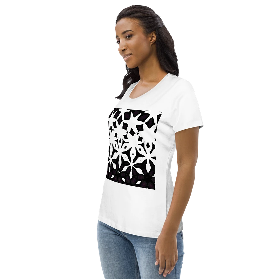 Abstract Black and White Shapes Pattern Women's White T Shirt product image (7)