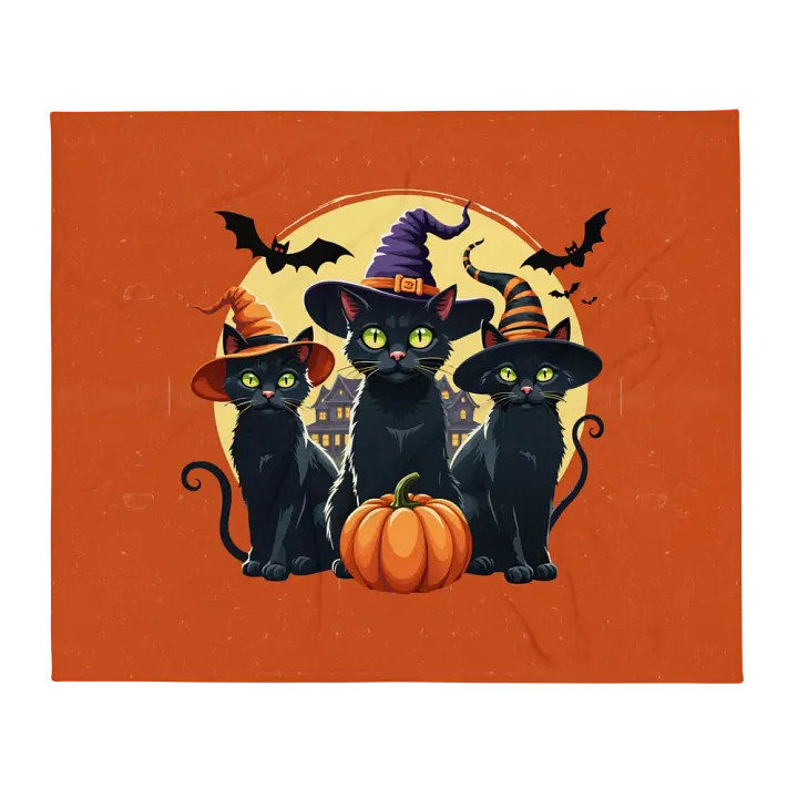 Witchy Cats Halloween Throw Blanket product image (1)