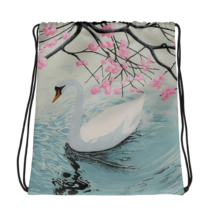 Swan Serenity Drawstring Backpack product image (1)