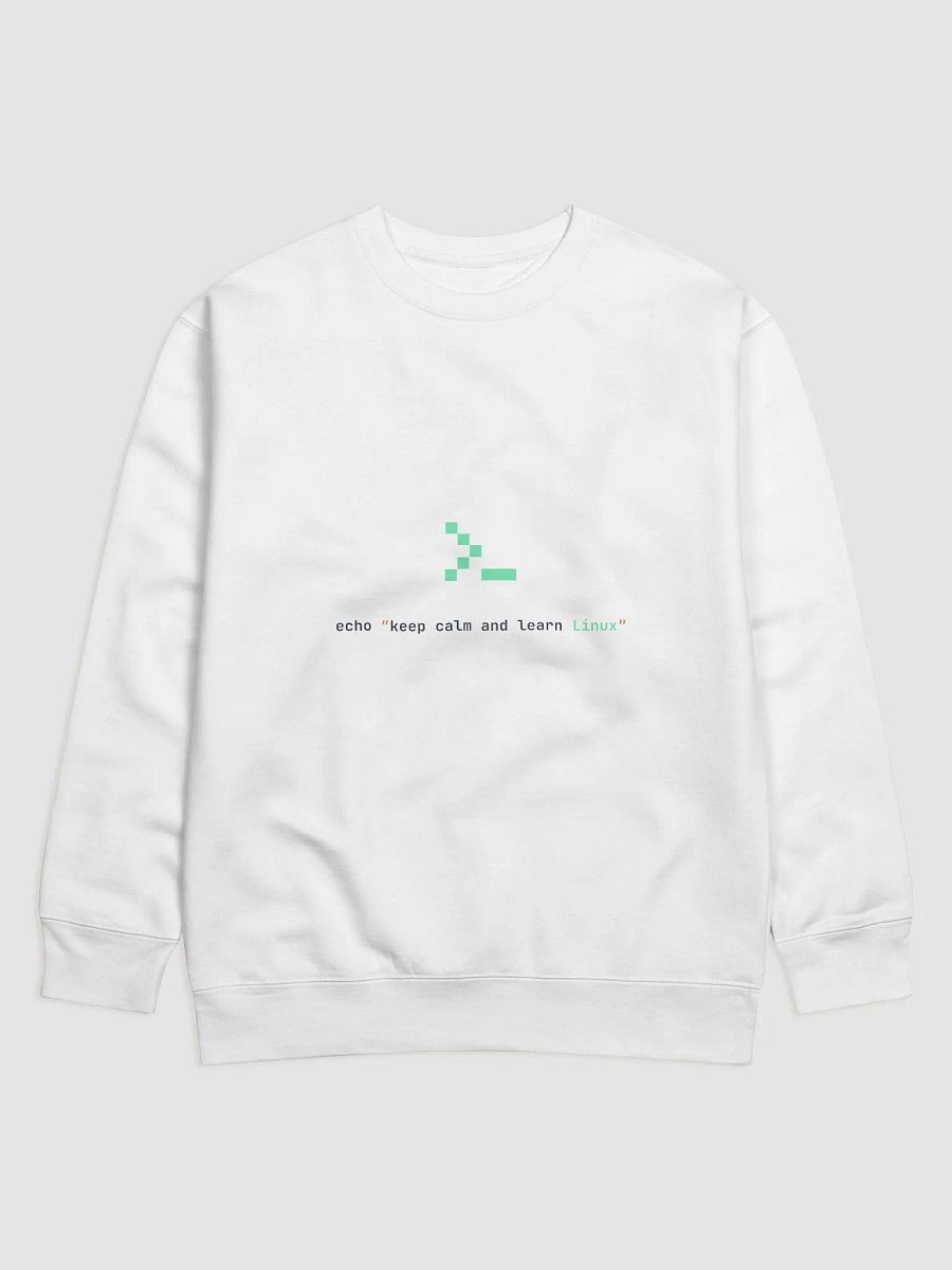 Keep Calm and Learn Linux Sweatshirt (White) product image (1)