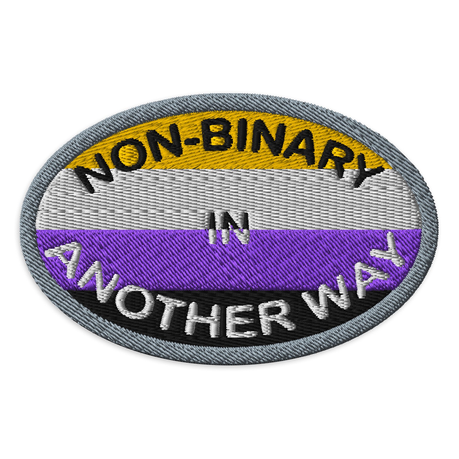 Non-binary In Another Way Patch - Oval product image (1)