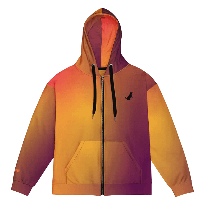 Vibrant Feline Dreams Zip Hoodie product image (1)