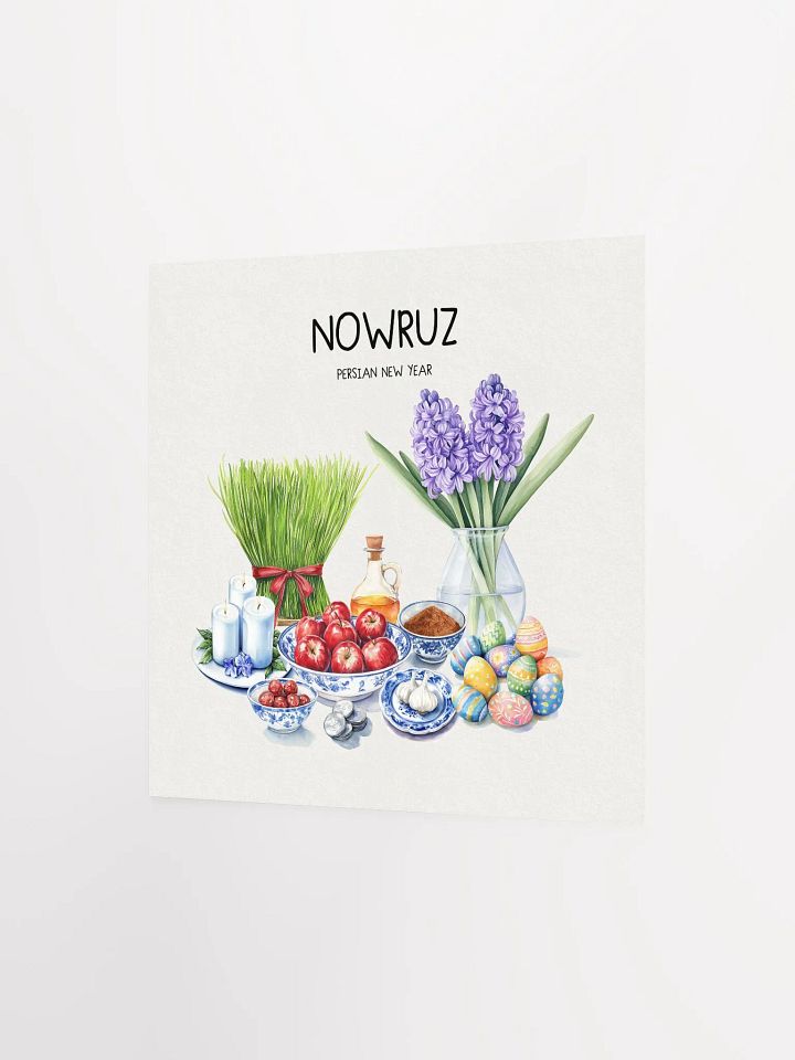 Nowruz Festive Arrangement Poster, Nowruz Watercolor Art, Haft-sin Table, Persian New Year, Persian Art product image (7)