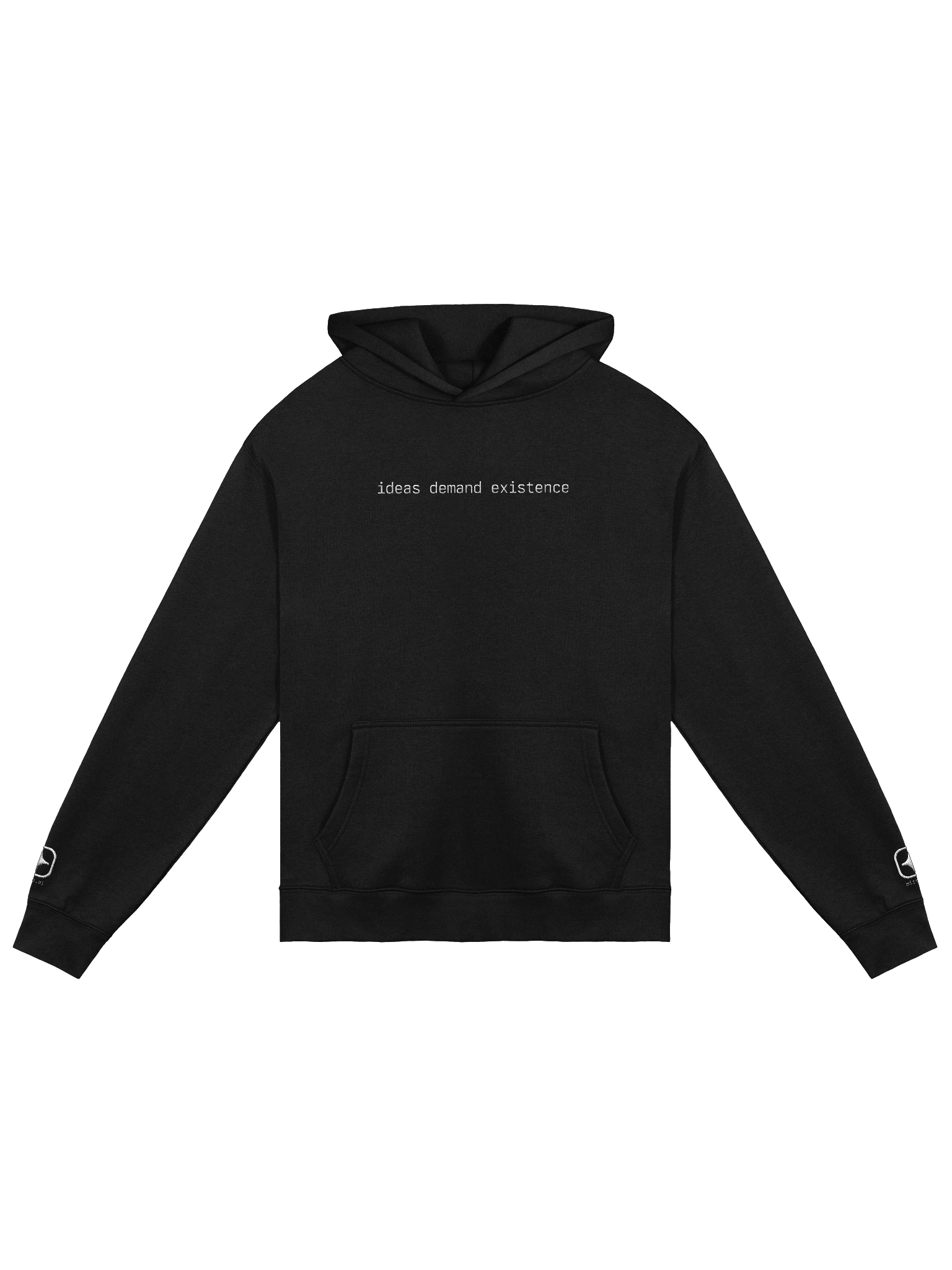 IDEAS DEMAND EXISTENCE - mitte.ai - embroidered hoodie product image (1)
