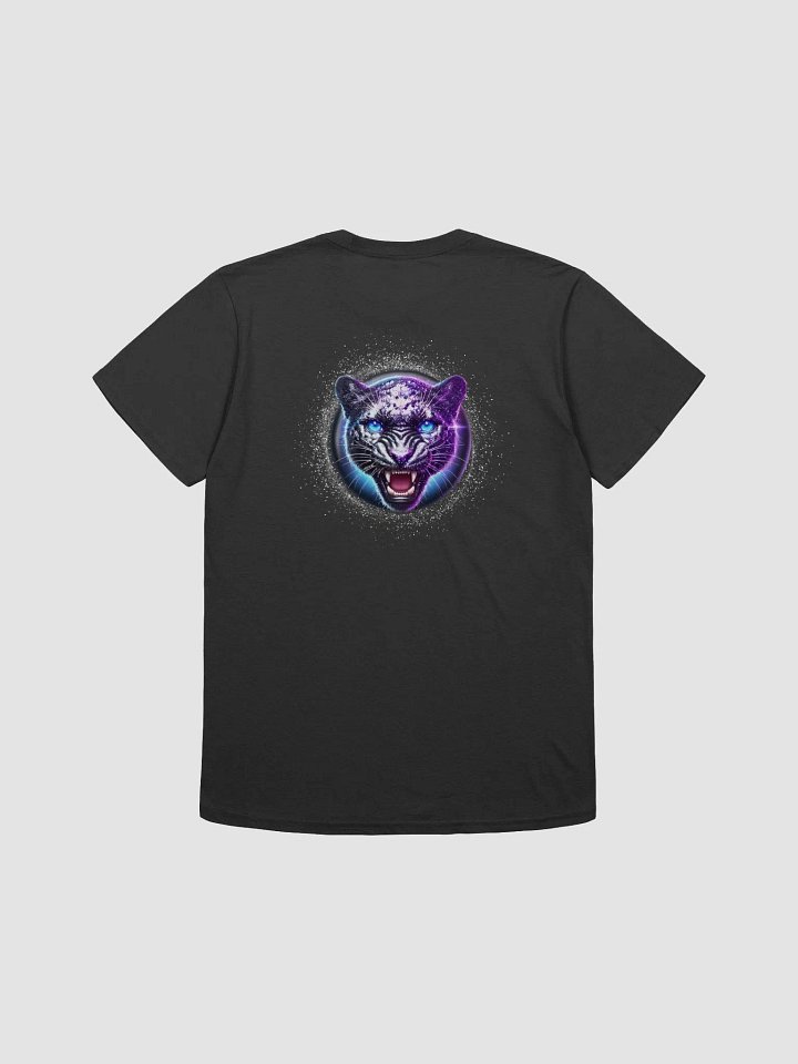 Glitter Silver Black jaguar Twitch Badge Design (Unisex Black T-Shirt) product image (2)