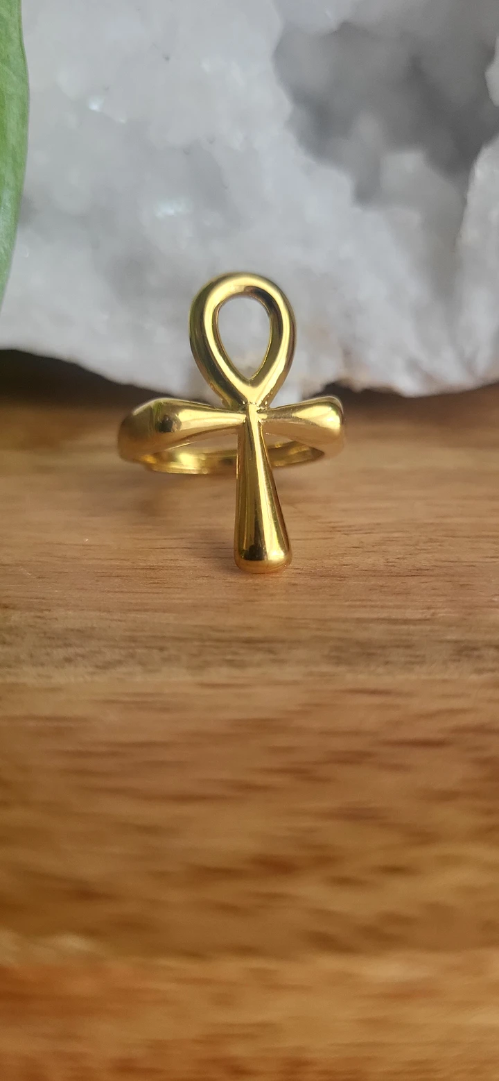 Gold Ankh Ring product image (1)