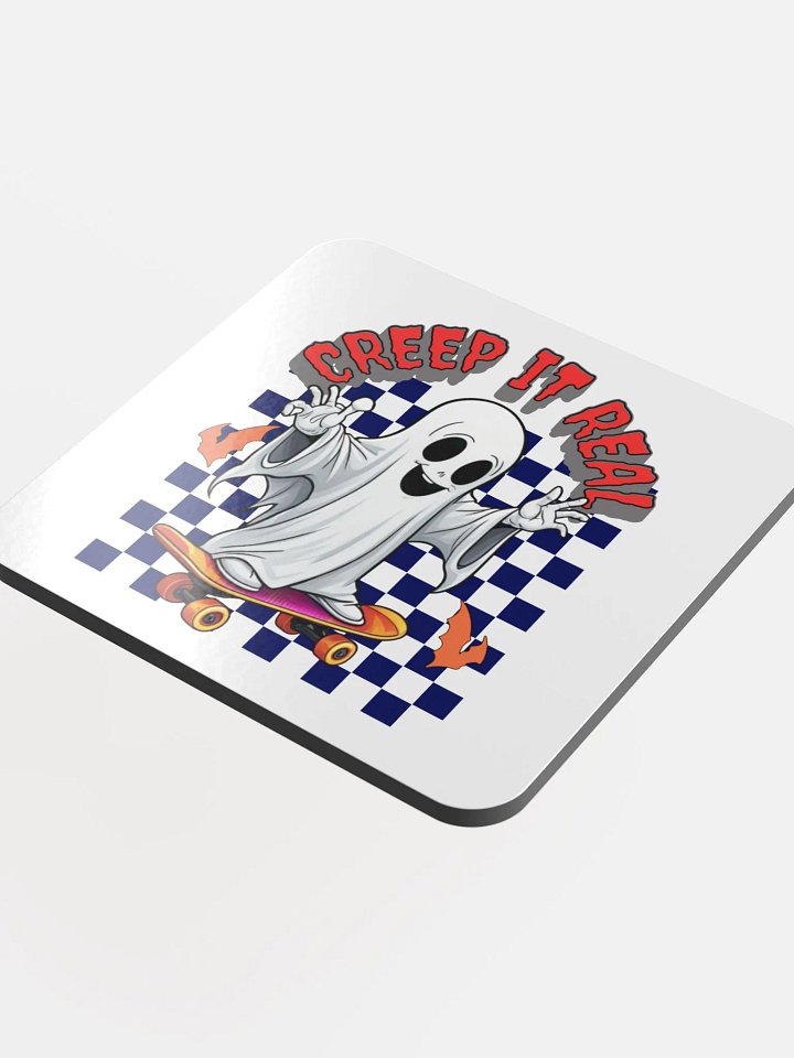 Creep It Real Spooky Skater Ghost Cork Coaster product image (1)