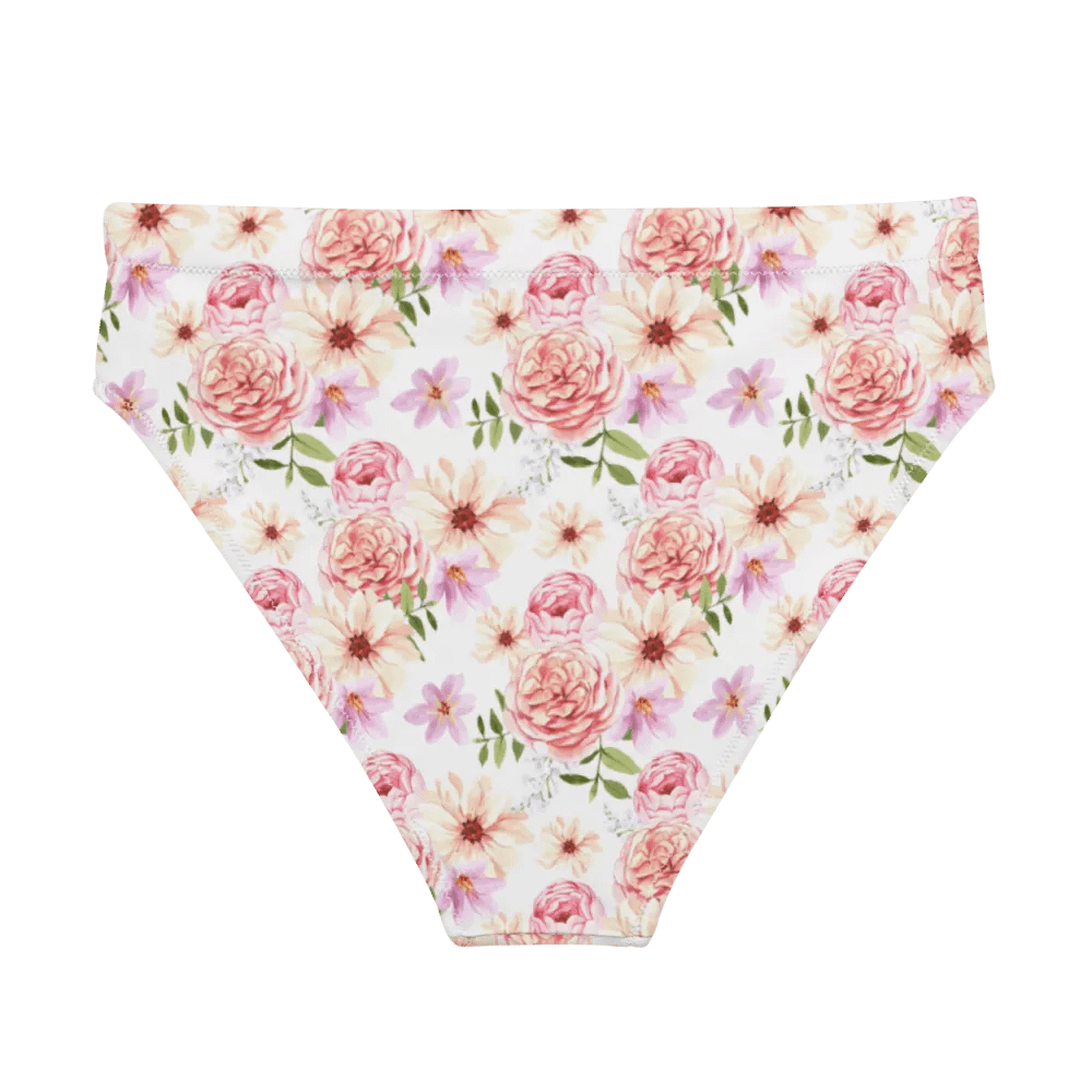 Watercolour Floral Pattern High Waisted Bikini Bottom - V3 product image (2)