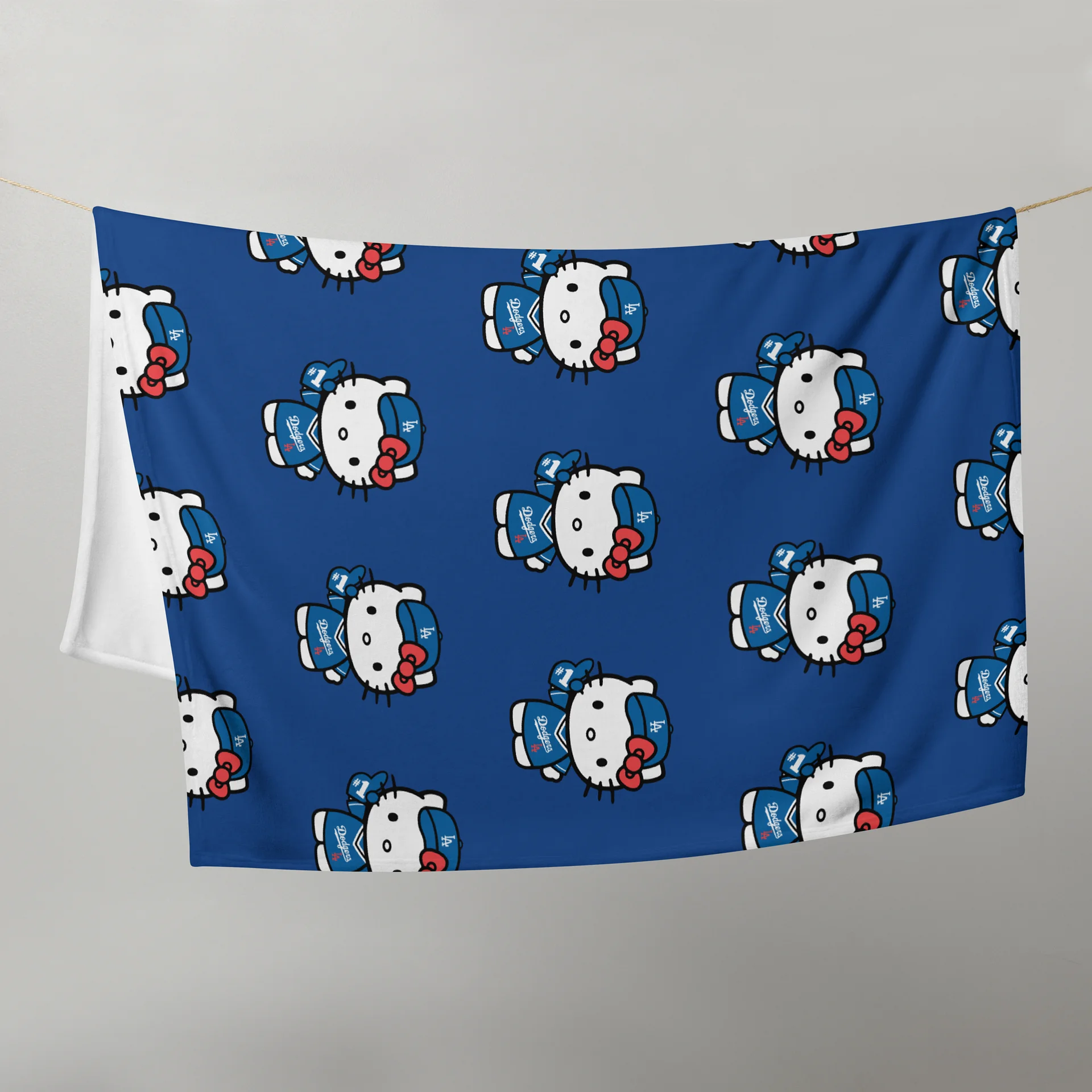 Hello Kitty Dodgers Blanket – LA Dodgers Hello Kitty Night 2025 product image (4)