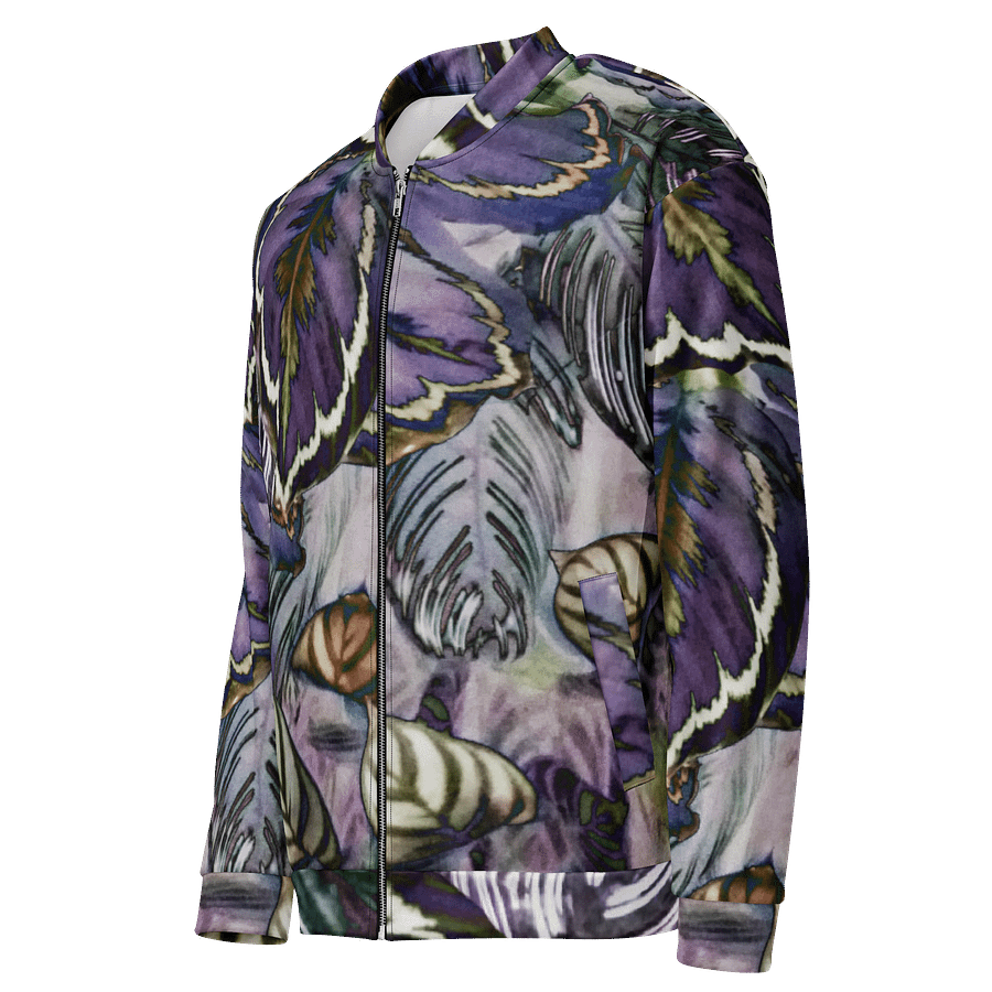Purple Leaves Bomber Jacket product image (3)