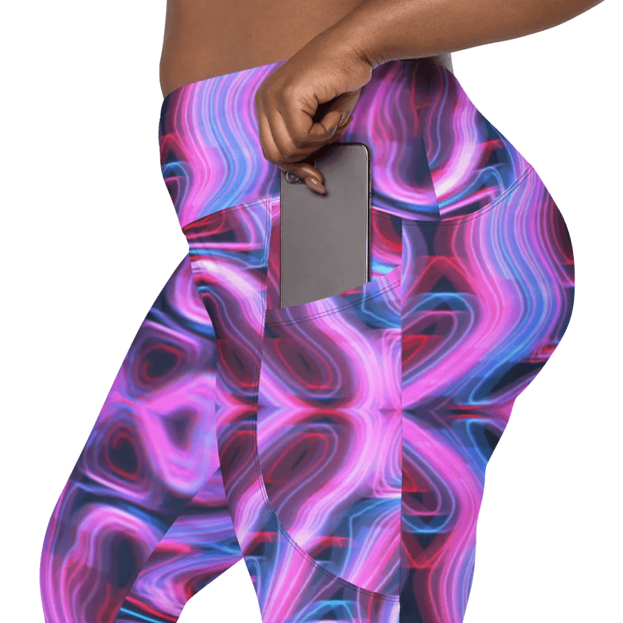Psychedelic Wave All-Over Leggings with Pockets product image (8)