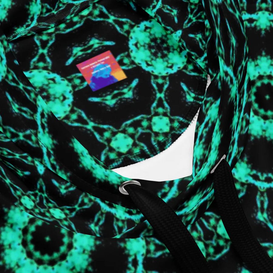 Abstract Repeating Neon Green Shapes Unisex All Over Print Hoodie product image (10)