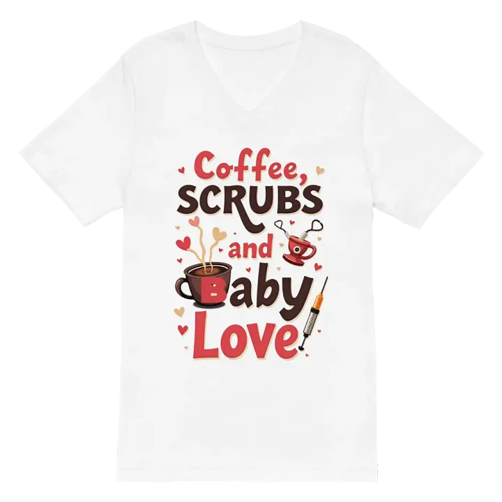 Coffee, Scrubs and baby Love V-Neck Tee product image (6)