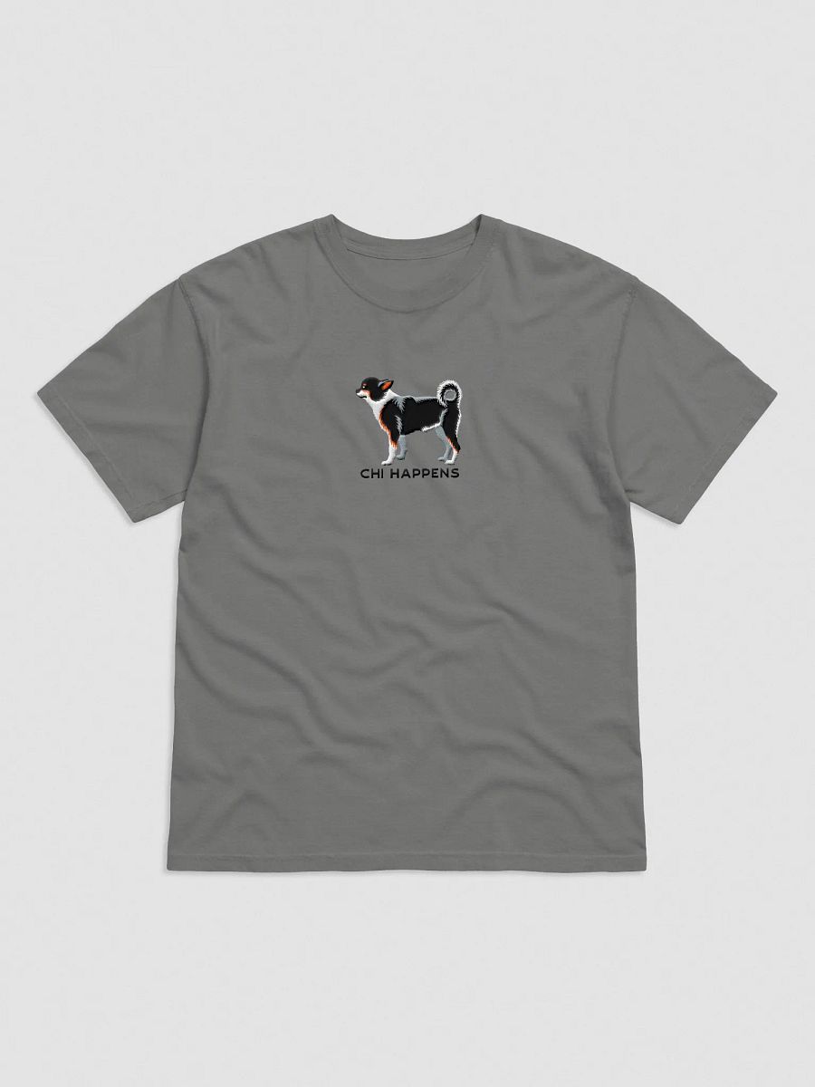 Chi Happens T-Shirt(Embroidered) of a Chihuahua(Tricolor) product image (1)