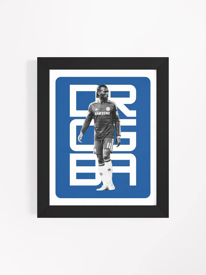 Didier Drogba BW Chelsea Name Art Framed Print product image (2)