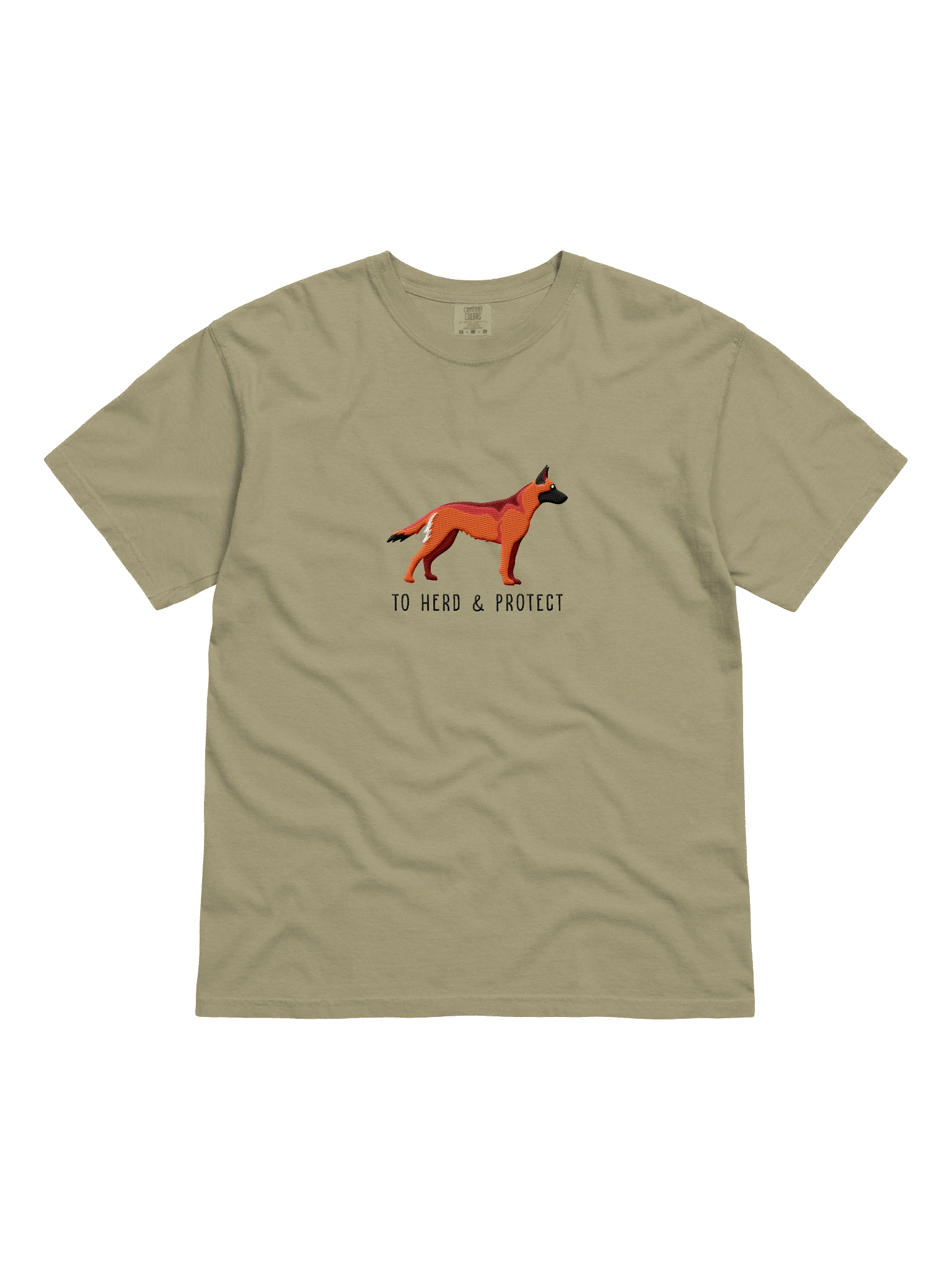 To Herd and Protect T-Shirt(Embroidered) of a Belgian Malinois(Red) product image (1)