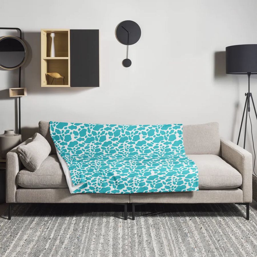 Cow Skin Blanket - Blue & White product image (8)