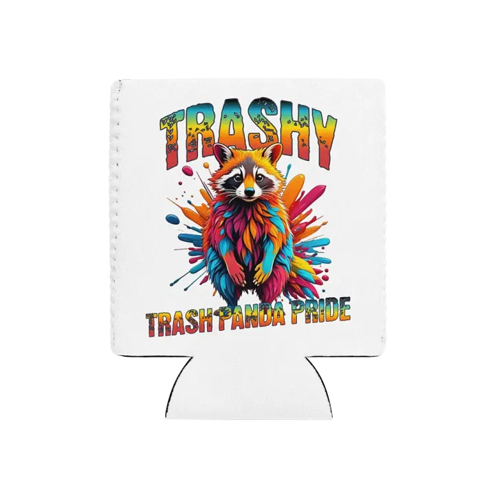 Trashy Trash Panda Pride Raccoon Can Cooler product image (1)