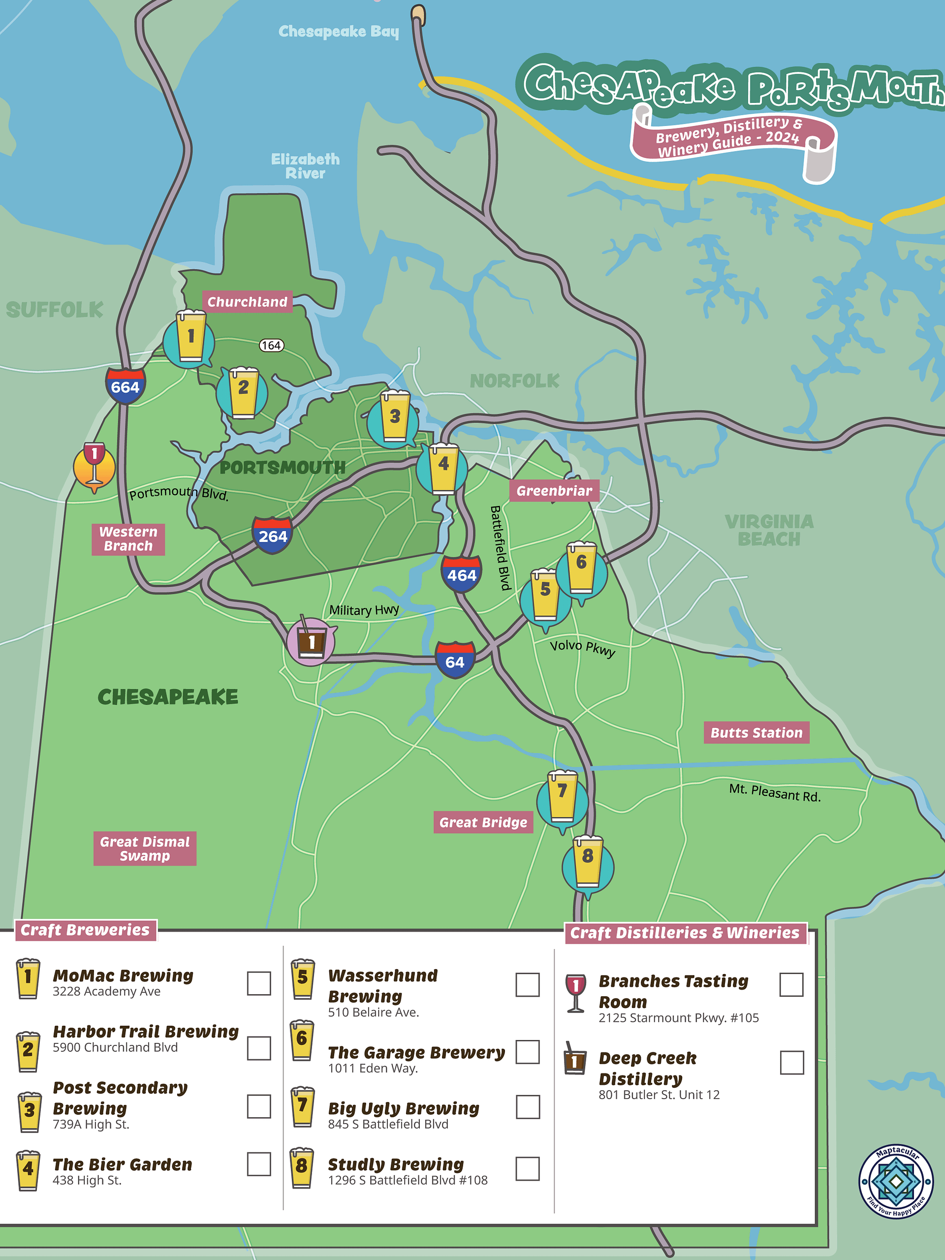Hampton Roads Brewery Map Bundle - Digital Download product image (3)