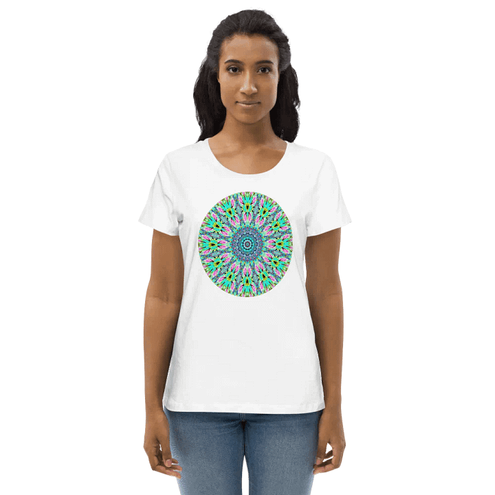 Abstract Kaleidoscope Patterned Coloured Shapes Women's T Shirt product image (1)