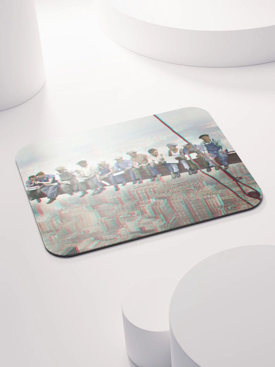 Anaglyph 3D Mouse Pad - Lunch atop Skyscraper in Color. New York 1932 product image (4)