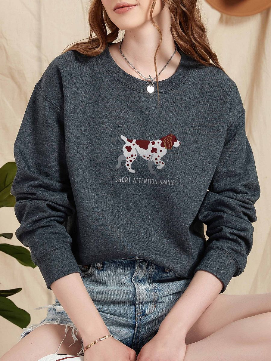 Short Attention Spaniel Sweatshirt (Embroidered) of a Brittany Spaniel(Liver) product image (2)