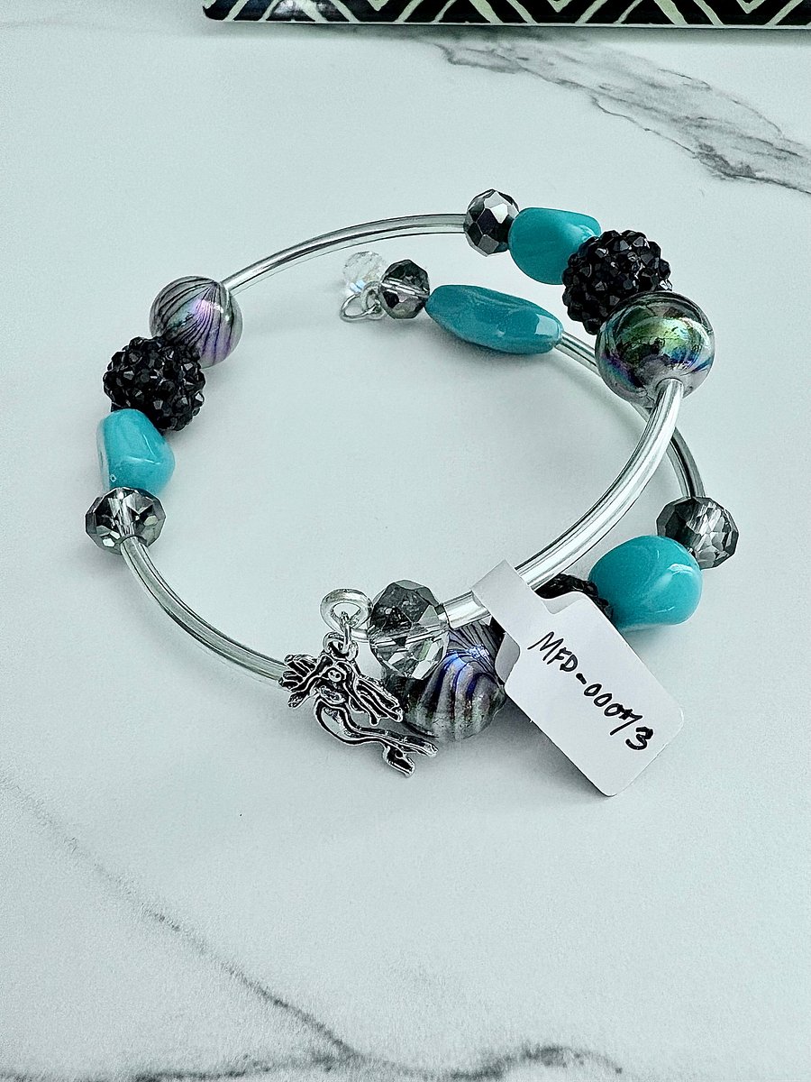 Handmade 8" Coil Bracelet | Mermaid Charm Jewelry | by Monique Faella Designs™ | MFD-00073 product image (6)