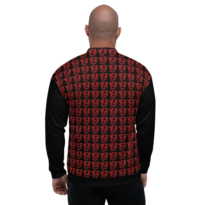 All-Over Print Bomber Jacket by Sublicolor 144/Gripen Black and Red product image (1)