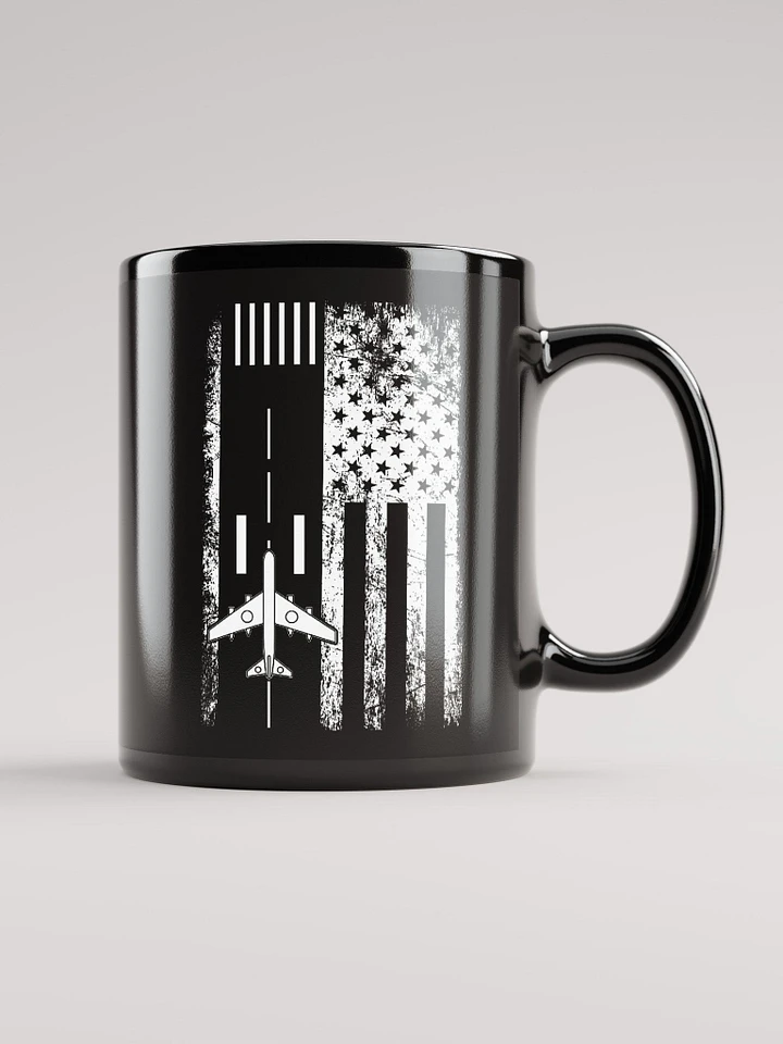 Airplane Runway American Flag mug product image (1)