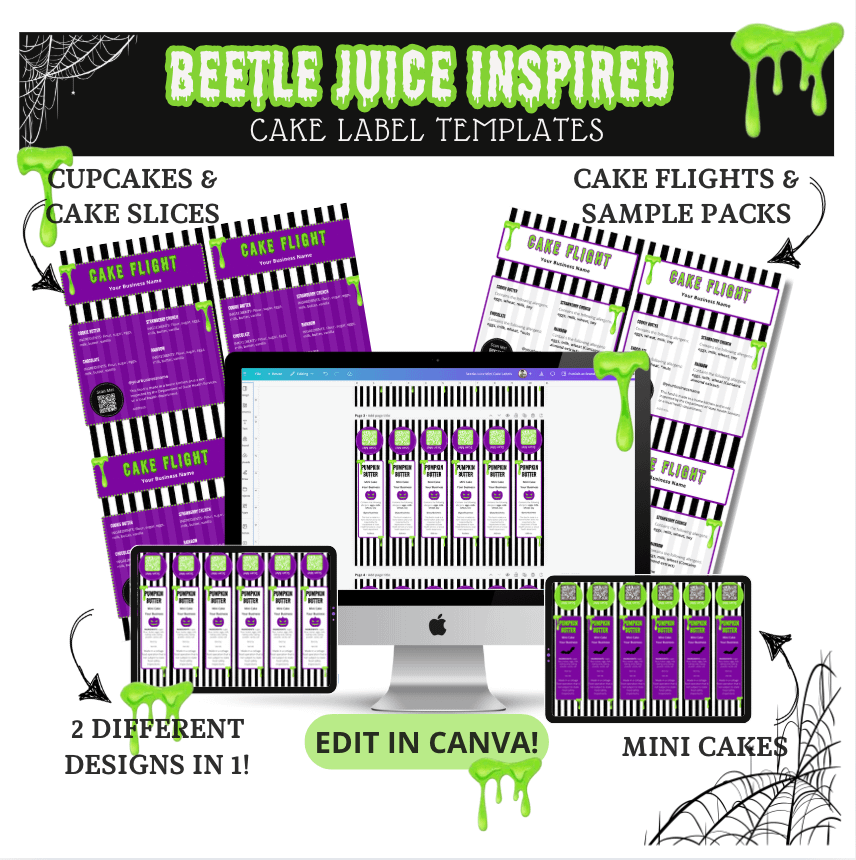 BeetleJuice Mini Cake Label Template product image (1)