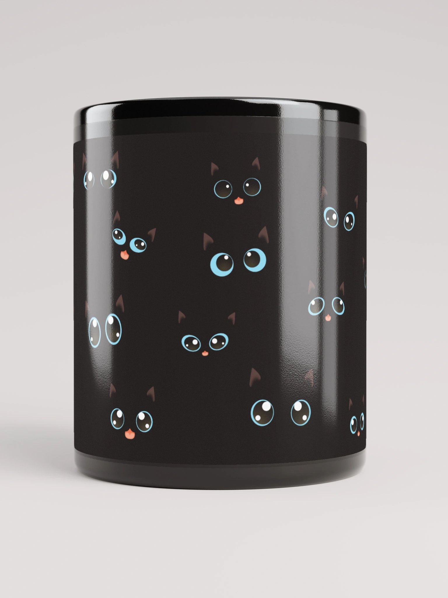 Black Cat Faces (Blue Eyes) Mug product image (5)