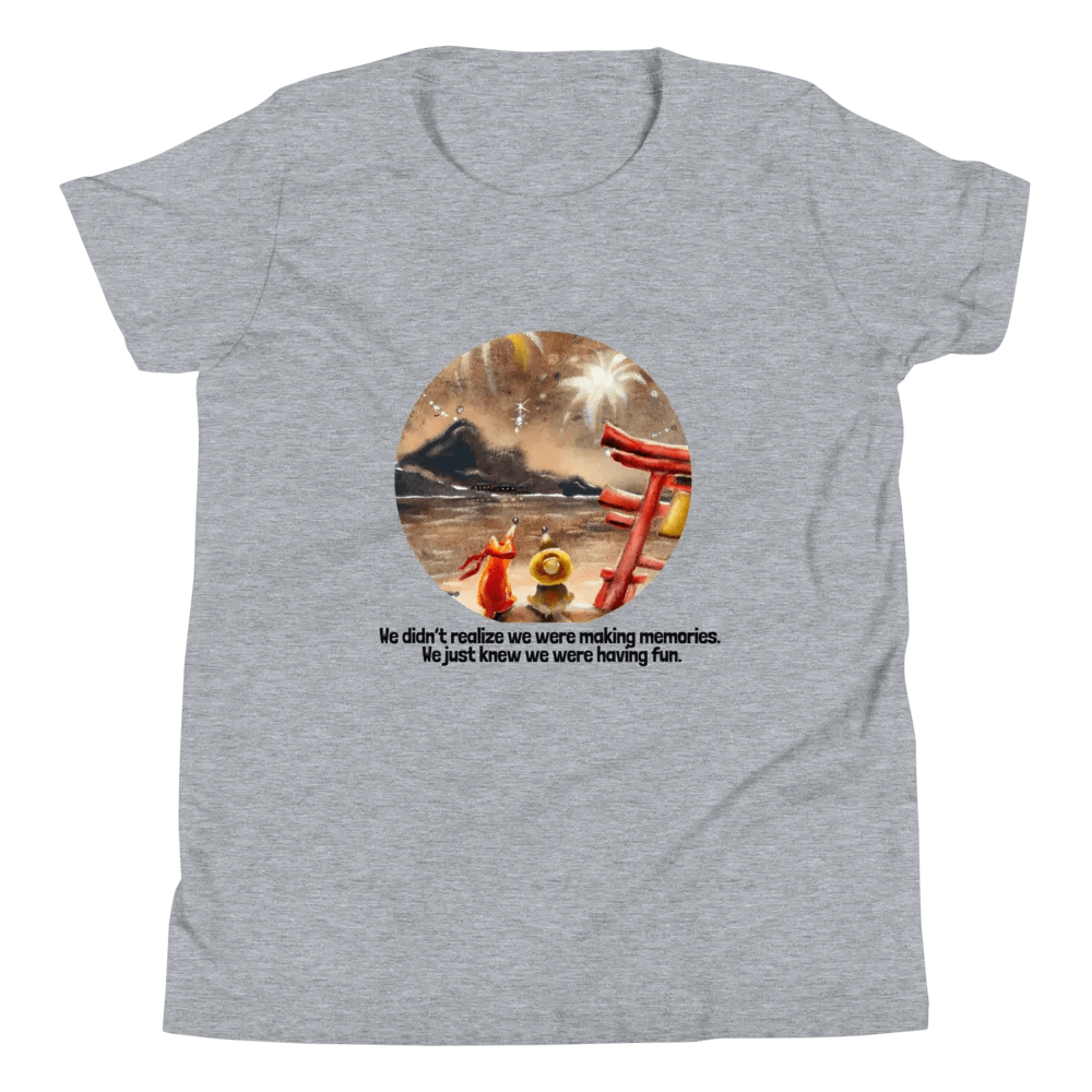 Fireworks Friends Tanuki & Fox Youth Short Sleeve T-Shirt product image (10)