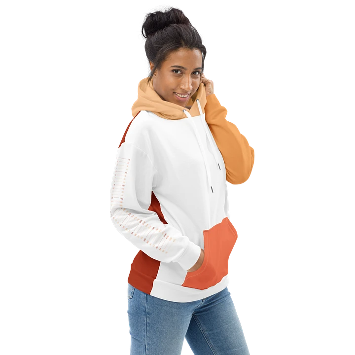 hoodie toasted peach and white product image (1)
