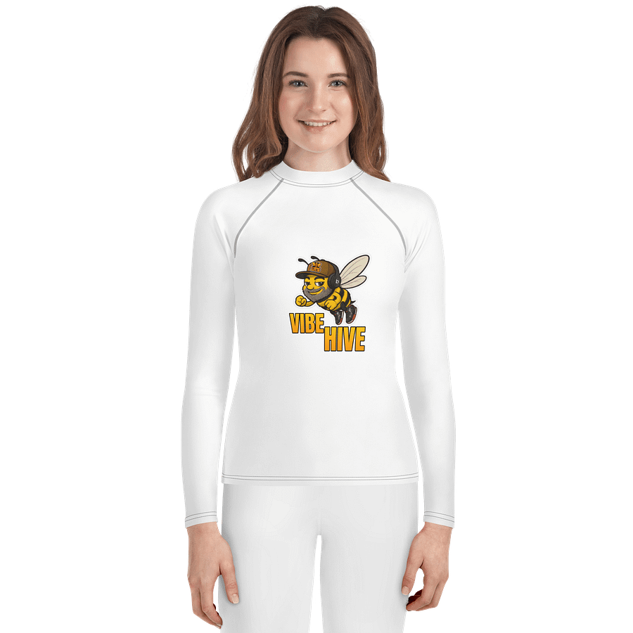 Buzzing Vibes Bee Youth Rash Guard product image (1)