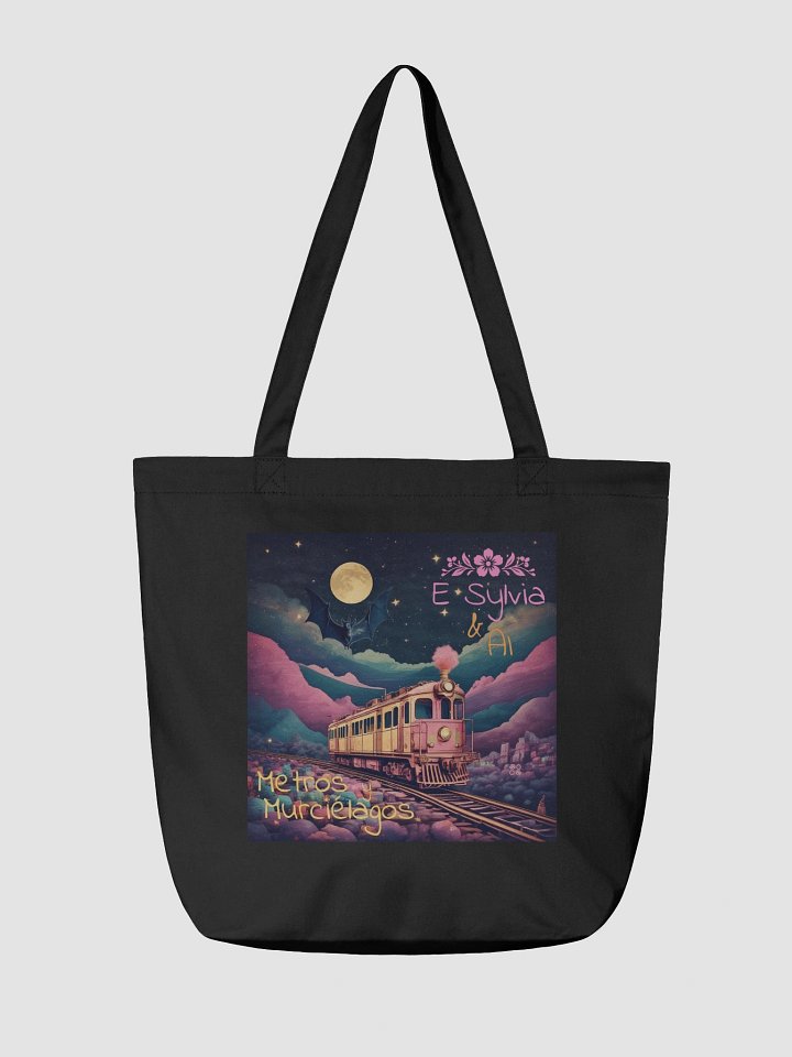 Metros y Murciélagos Organic Cotton Tote Bag 16″ × 14 ½″ product image (2)