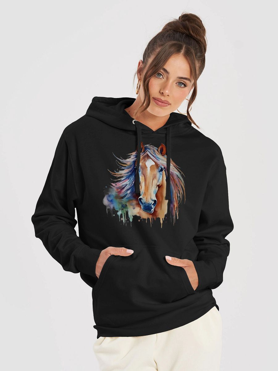 Vibrant Mane Horse Head Watercolor Hoodie product image (42)