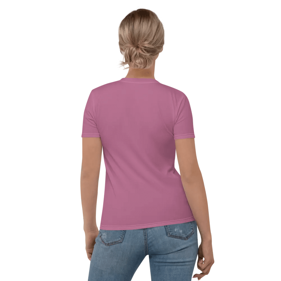 Plain Medium Dark Carnation Pink True Summer Women's Crewneck Polyester Heavyweight Premium T-Shirt by Treasure Pie product image (6)