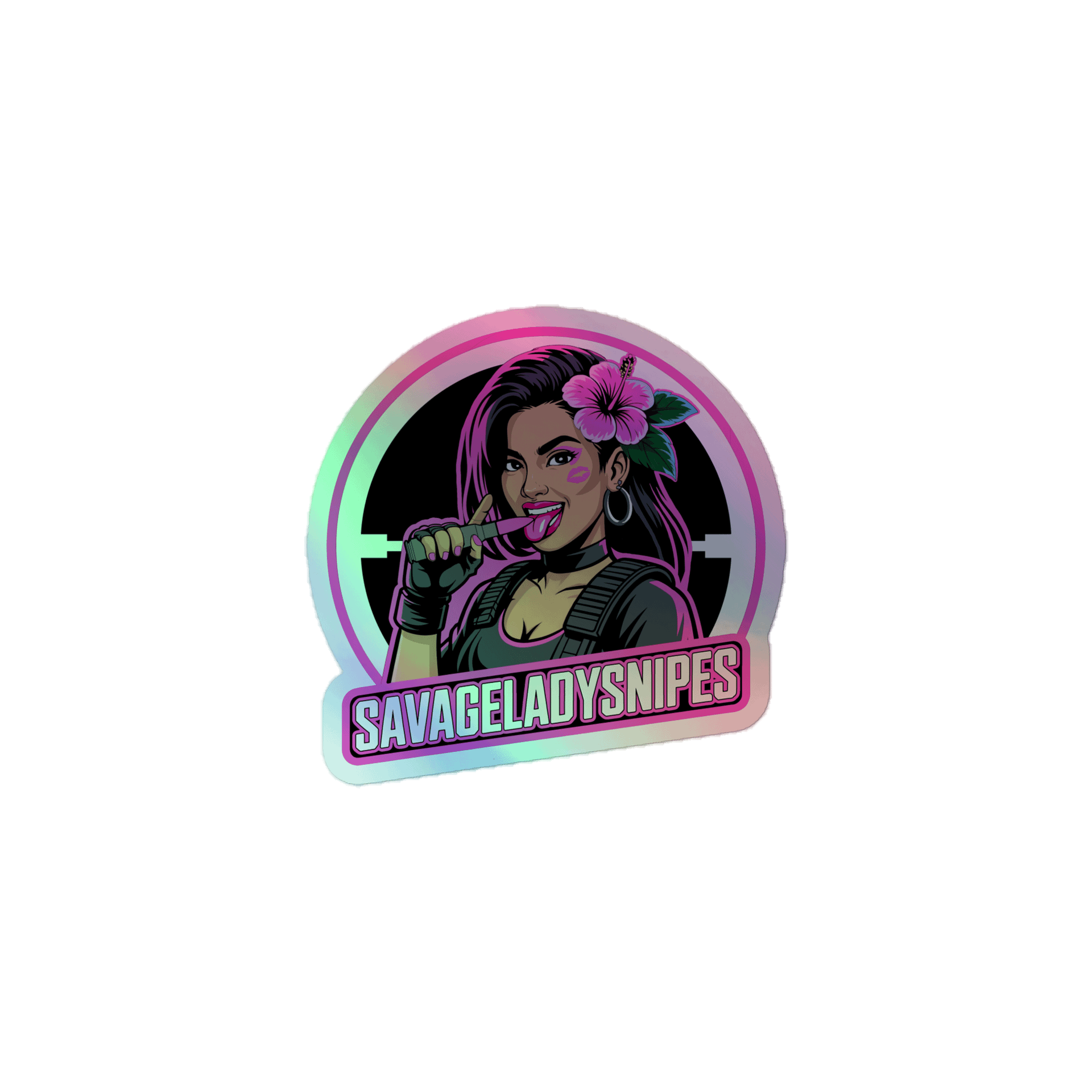 Savage Lady Snipes Holographic Sticker product image (1)