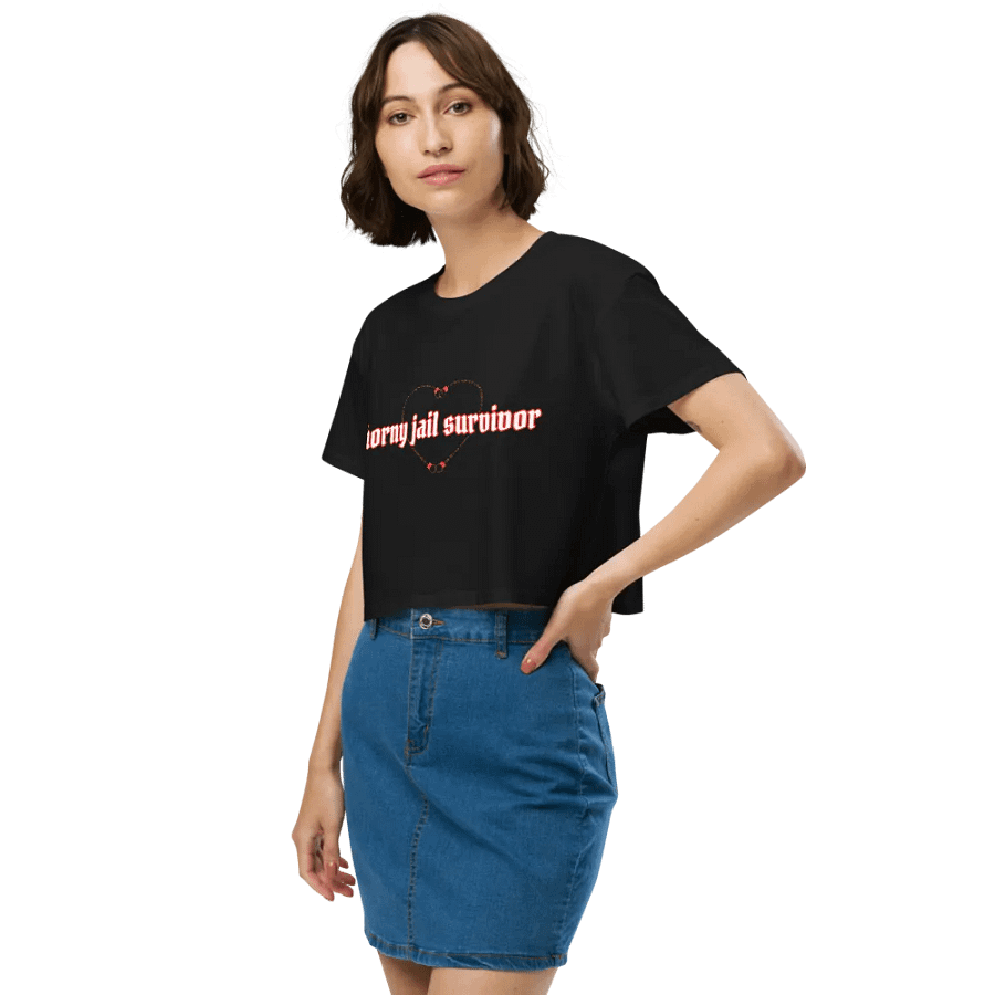 horny jail survivor- crop top (red) product image (3)