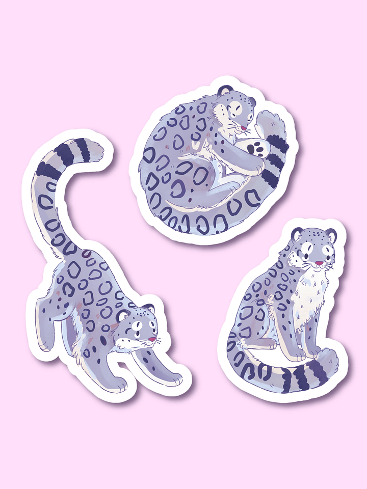 Whimsical Snow Leopard Sticker Set product image (1)